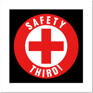 Safety Third, Safety 3rd Funny Hard Hat Sticker, July 4th,Fireworks Joke Funny Independence Day Posters and Art